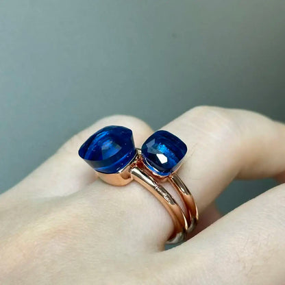 Classic and Petite Ring Set for Women Colorful Cyrstal Fashion Jewelry Gift Vanlentine's Day