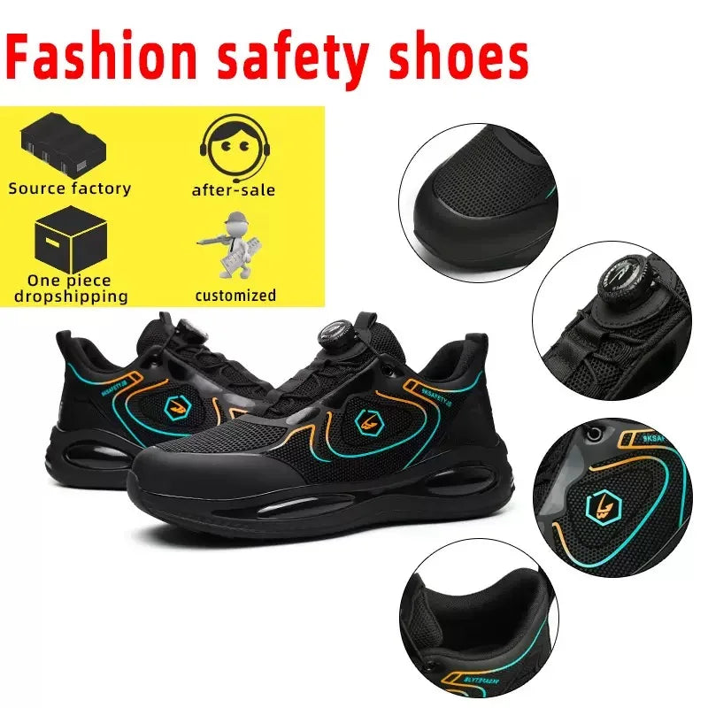 Safety Shoes Impact-Resistant & Puncture-Resistant Steel Toe Safety Shoes Export New Style Knob Shoes Wear-Resistant Shoes