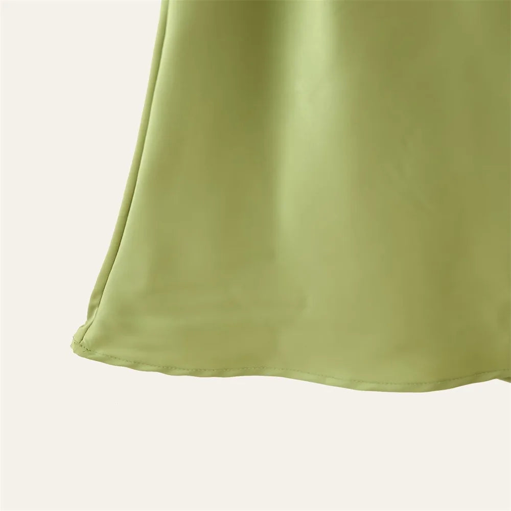 Elegant Women's Soft Silk Satin Long Dress Halter Backless Sleeveless Maxi Dresses Summer Lady Long Ribbon Party Gowns