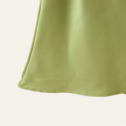 Elegant Women's Soft Silk Satin Long Dress Halter Backless Sleeveless Maxi Dresses Summer Lady Long Ribbon Party Gowns