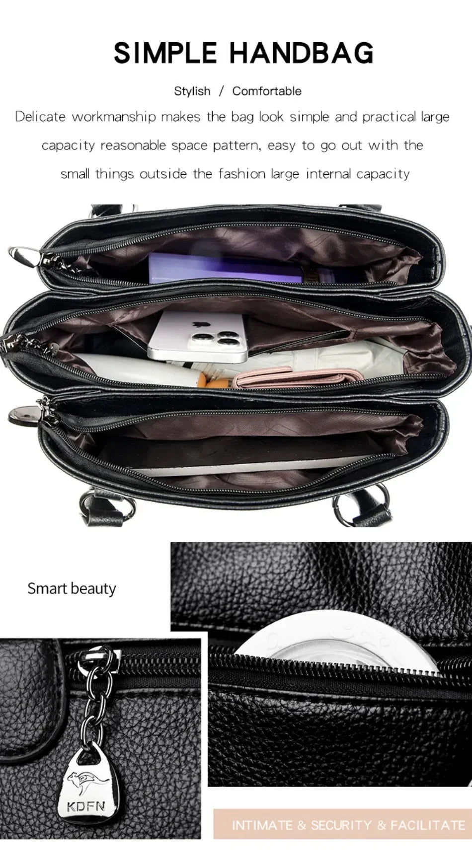 Genuine Fashion 3 Layers Luxury Handbags Women Bags Designer HIgh Quality Leather Crossbody Bags for Women 2024 Shoulder Bag