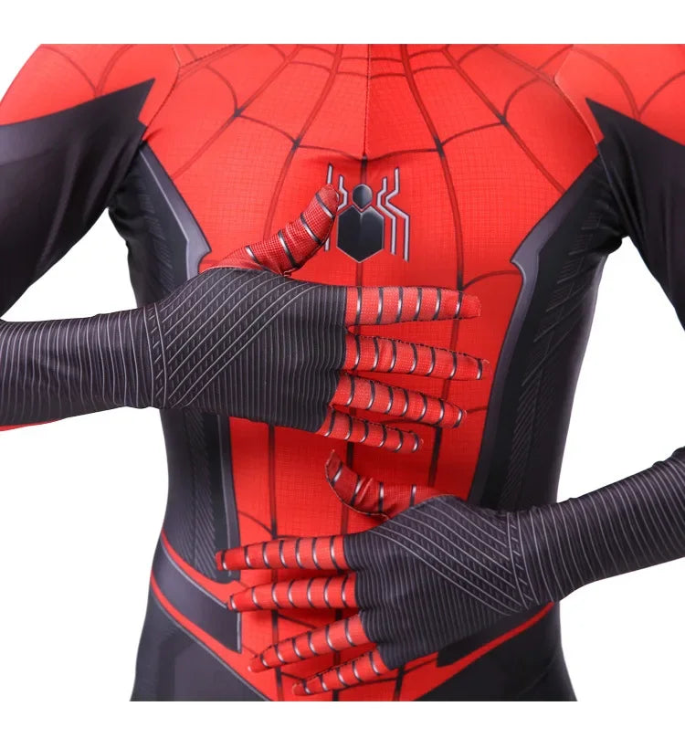 2026 High Quality Superhero Spidermans Costume Bodysuit For Kids Adult Spandex Zentai Halloween Party Cosplay Jumpsuit