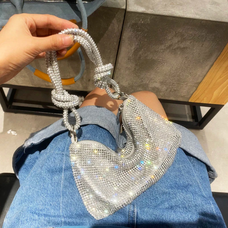 luxury Designer hobo shoulder bag handmade Shining Rhinestones Evening clutch Bag Purse Crystal Purses and handbag Hobo Bags