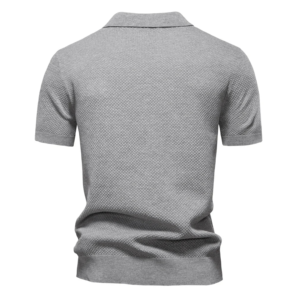 2025 New Summer Premium Solid Color Men's Golf Polo Shirt for Collared Breathable Fabric Social Casual Top Male Polo Shirts