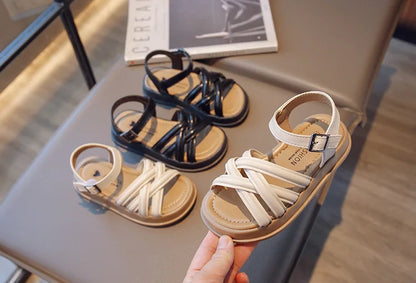 2026 Elegant Summer New Style Korean Version Princess Children's Sandals Elegant Open Toe Stylish Versatile Cute Student Sandals