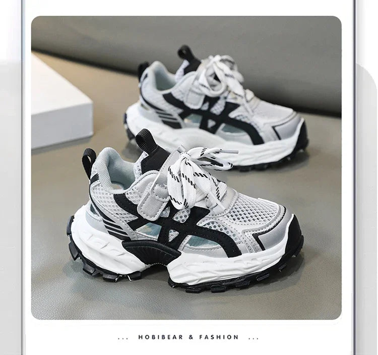 Fashion Kids Soft Chunky Running Sports Shoes Children's Sneakers Boy Spring Summer Mesh Girls School Causal Basketball Shoes