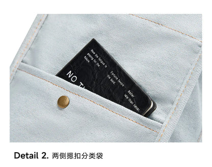 Multiple Pockets Large Capacity Denim Tote Bag Women Trend Commuting Work Shopping Ladies Jeans Handbag Utility Traveling