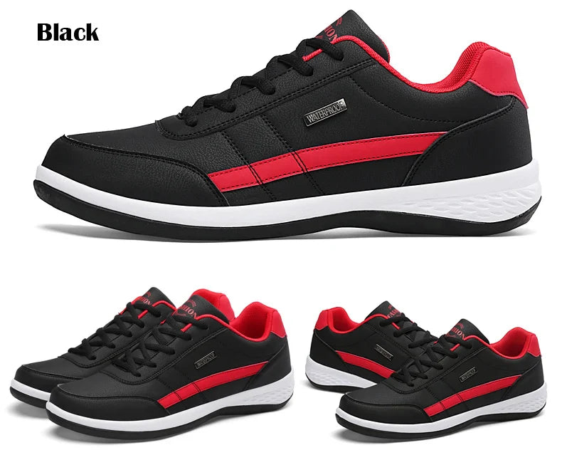 Calçados Masculinos Tênis Impermeáveis de Caminhada Primavera Outono Lazer Sapatos Esportivos de Couro Masculino Antiderrapantes Tênis para Homens