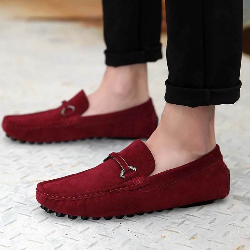 Genuine Leather Men Casual Shoes High Quality Suede Slip on Man Loafers Flats Soft Non Slip Mens Driving Shoes Size 38-46