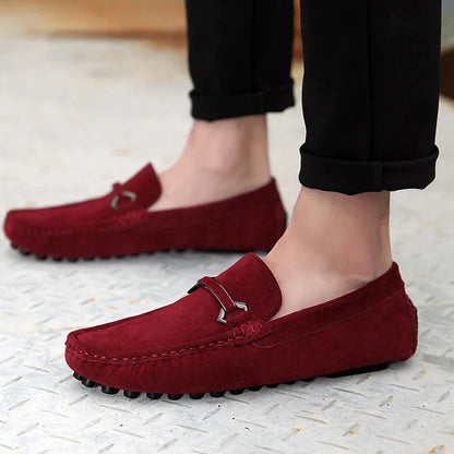 Genuine Leather Men Casual Shoes High Quality Suede Slip on Man Loafers Flats Soft Non Slip Mens Driving Shoes Size 38-46