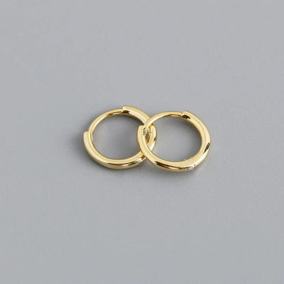925 Sterling Silver Minimalist Glossy Circle Hoop Earrings for Women Fashion Simple Ear Bone Piercing Jewelry Accessories