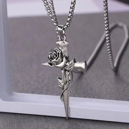 European And American Fashion Personality Retro Gothic Cross Necklace For Men And Women Street Hip-Hop Trendsetters Versatile Pe