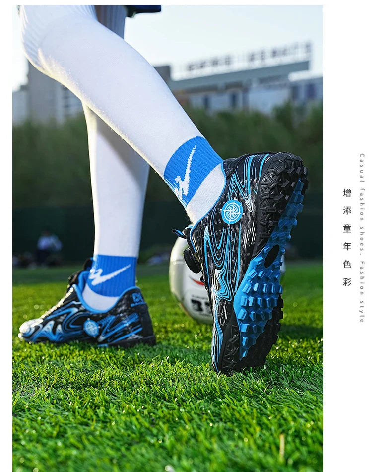 Kids Soccer Cleats Boys Girls Professional Football Shoes FG/TF Grass Training Non-Slip Athletic Sneakers Breathable Comfortable