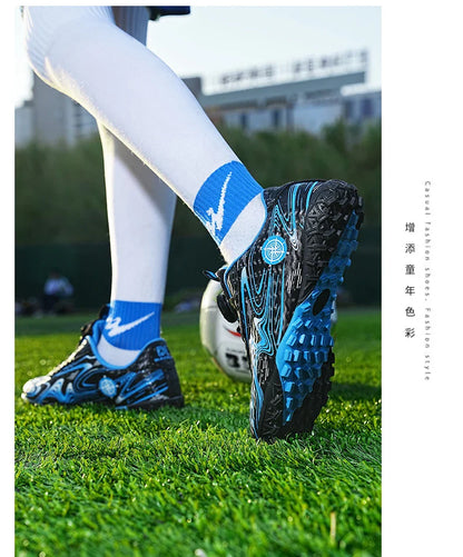 Kids Soccer Cleats Boys Girls Professional Football Shoes FG/TF Grass Training Non-Slip Athletic Sneakers Breathable Comfortable