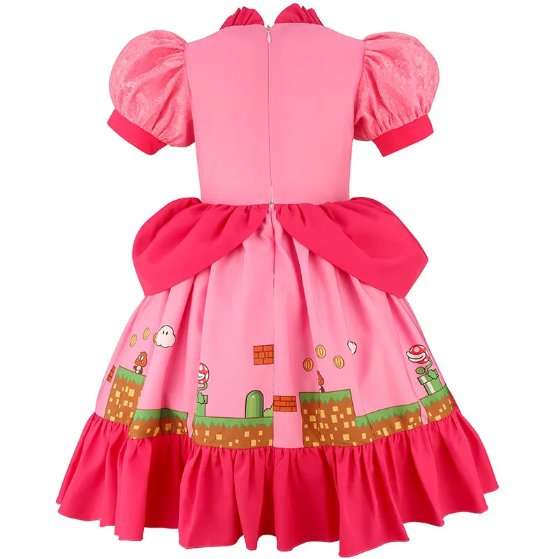 Summer Girls Princess Dress Vedio Game Movie 2026 New Girl Peach Dressup Ball Gown birthday Costume Kid Cute Clothing 2-10Y