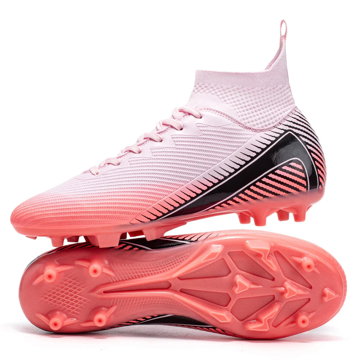 Breathable AG FG football shoes PU Fabric Mesh Upper TPU Wear-resistant Sole Non-slip Design For Kids Youth Daily Play