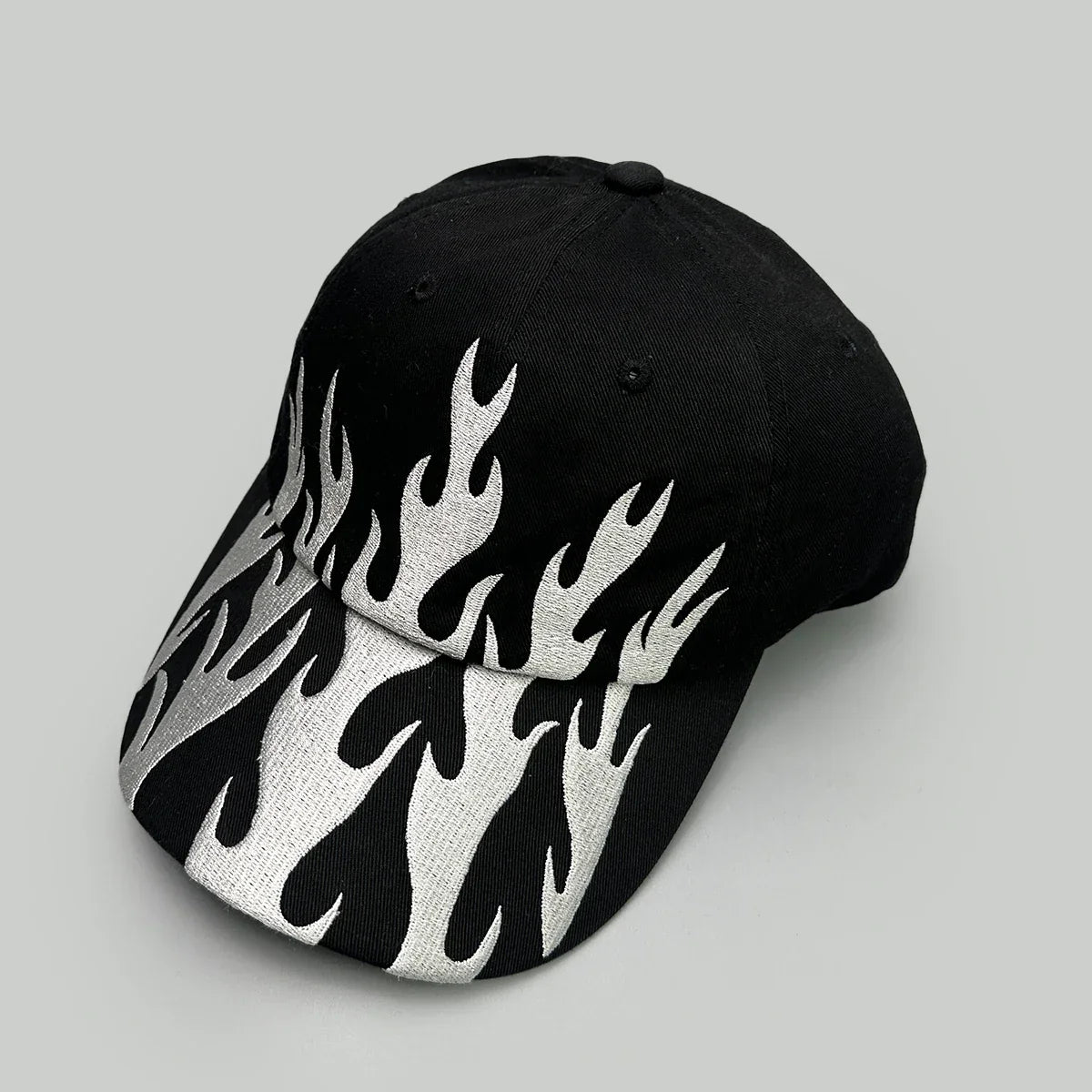 Niche Hip Hop Letter Flame Flag Baseball Hats New Unisex Sunshade Personal Versatile Color Block Fashion Retro ins Peaked Caps