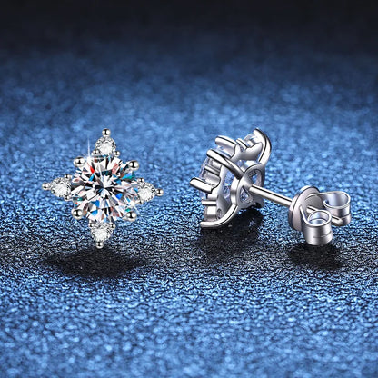 New In 0.5/1CT Octopus Moissanite Stud Earrings For Women Party Wedding Fine Jewelry S925 Sterling Silver Diamond Earring