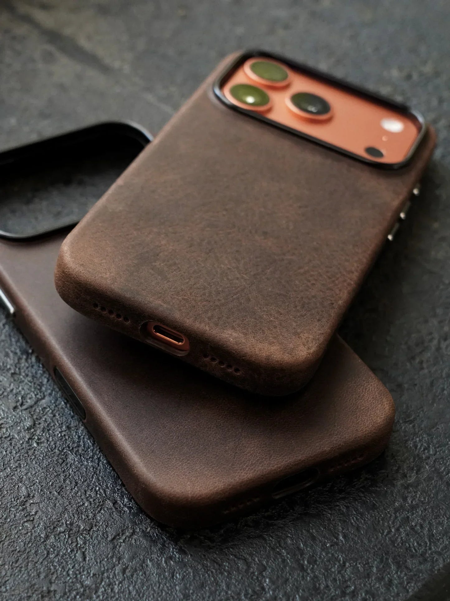 Magnetic Genuine Leather Case for iPhone 17 16 Pro Max 15 14 Compatible with MagSafe Nature Cowhide Retro Phone Cover