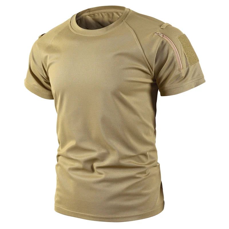 Men's Summer T-shirt Male Camping Hiking Trekking Fishing Training Running Gym Breathable Pullover Climbing Casual Cargo Shirts
