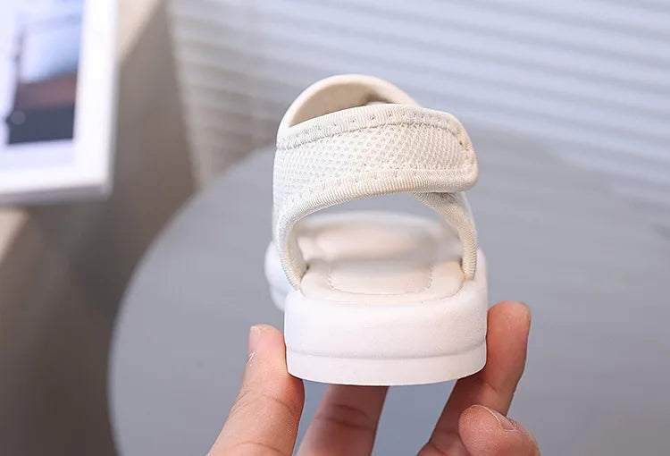 Summer Boy Casual Lightweight Cloth Vamp Beach Shoes Student Outdoor Girls Sandals Breathable Daily Platform Flat Sandals I05073