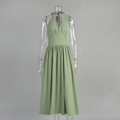 2025 New Women Summer Cotton Long Dress Sleeveless Sexy V-Neck Boho Maxi Dress Loose Style Long Dress Vestidos Clothes
