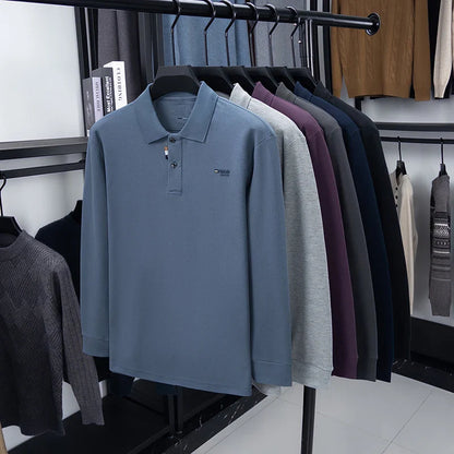 High Quality  Autumn and Winter Warm Men's Long Sleeved T-shirt, Semi High Neck Velvet Sweatshirt, Men's Base T-shirt