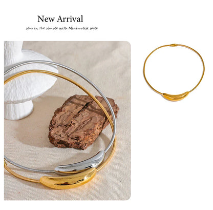 Waterproof Stainless Steel Popular Choker Light Necklace Women Statement Metal 18K Gold Plated Trendy Fashion Jewelry