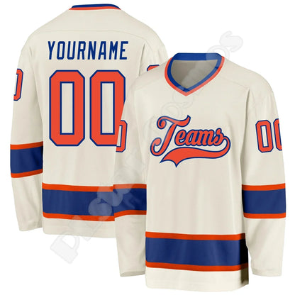 NewFashion Hockey Jersey Custom Name Team Logo Number Colorful Pullover Long Sleeves 3DPrint Harajuku Casual Funny Sweatshirts A