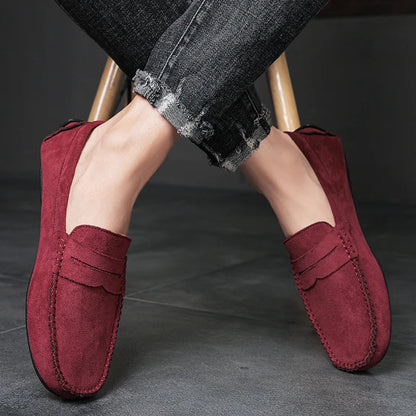 Sapatos Masculinos Casuais de Camurça, Respiráveis, de Couro, Loafers Masculinos, Slip-on, Sapatos de Dirigir Masculinos, Marca de Luxo, Sapatos Náuticos Confortáveis