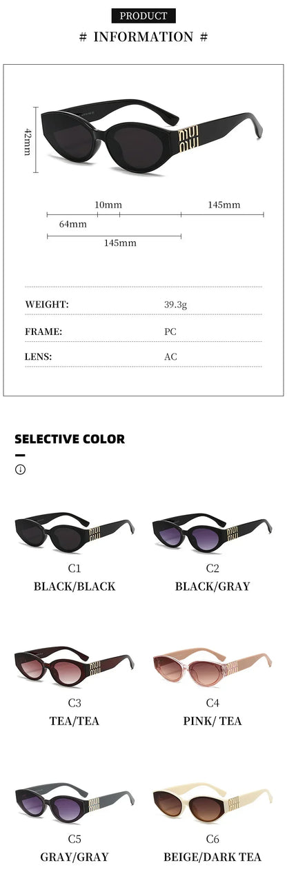 Glasses Stylish Fashion Designer Women Men Sunglasses Cute Oval Trending Shades Unisex Glamour Eyewear UV400