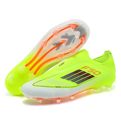 Men Training Soccer Shoes FG Breathable Drop Shipping Match Sport Cleats Football Boots Ultralight Long Spikes Indoor Sneakers
