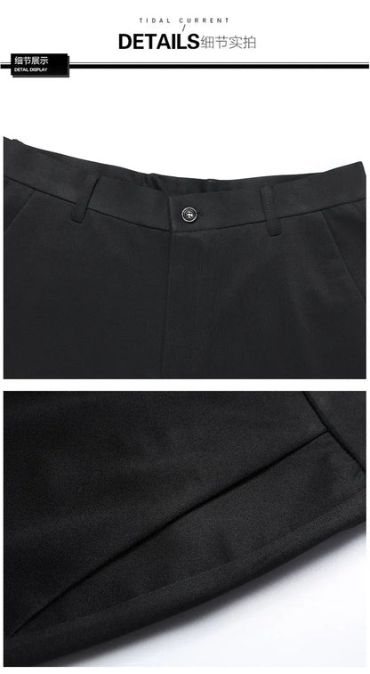 2-Pack Men's Loose-Fit Versatile Casual Dress Pants, Featuring Stylish Embroidery, Suitable for Daily Wear, Office & Outings
