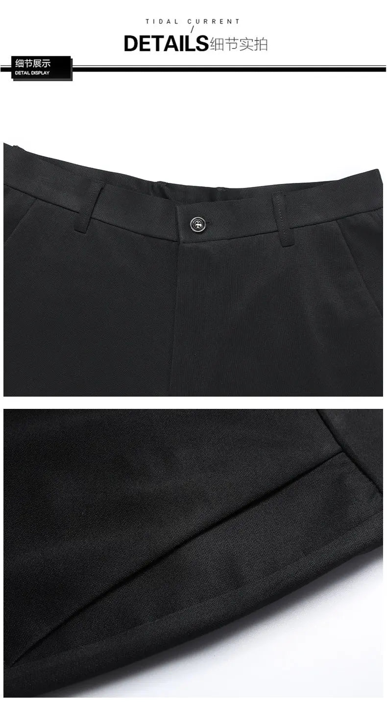 1-Pack Men's Professional Straight-Leg Stretch Formal Pants Non-Iron Comfortable Business Slacks Wrinkle-Resistant Loose Fit