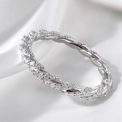 1mm All Real Moissanite Rings for Women Certified Full Diamond Bridal Jewelry 100% S925 Sterling Silver Wedding Bands GRA