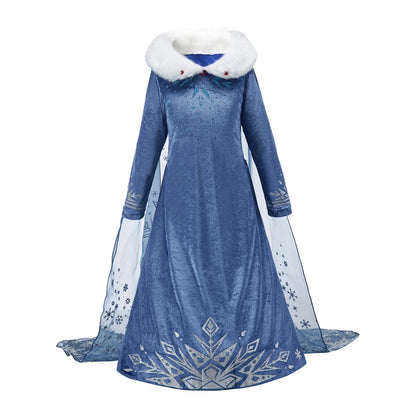 Vestido Elsa 2 Fantasia Meninas 3 5 6 8 10 Anos Infantil Halloween Cosplay Princesa Vestido Aniversário Roupa Festa