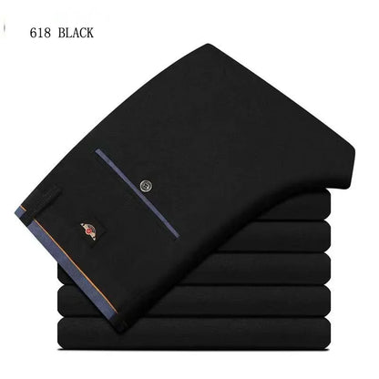 Men‘s Suit Pants Business Office Male Dress Pants Elastic Wrinkle Resistant Big Size Classic Casual Trousers Black Navy Blue