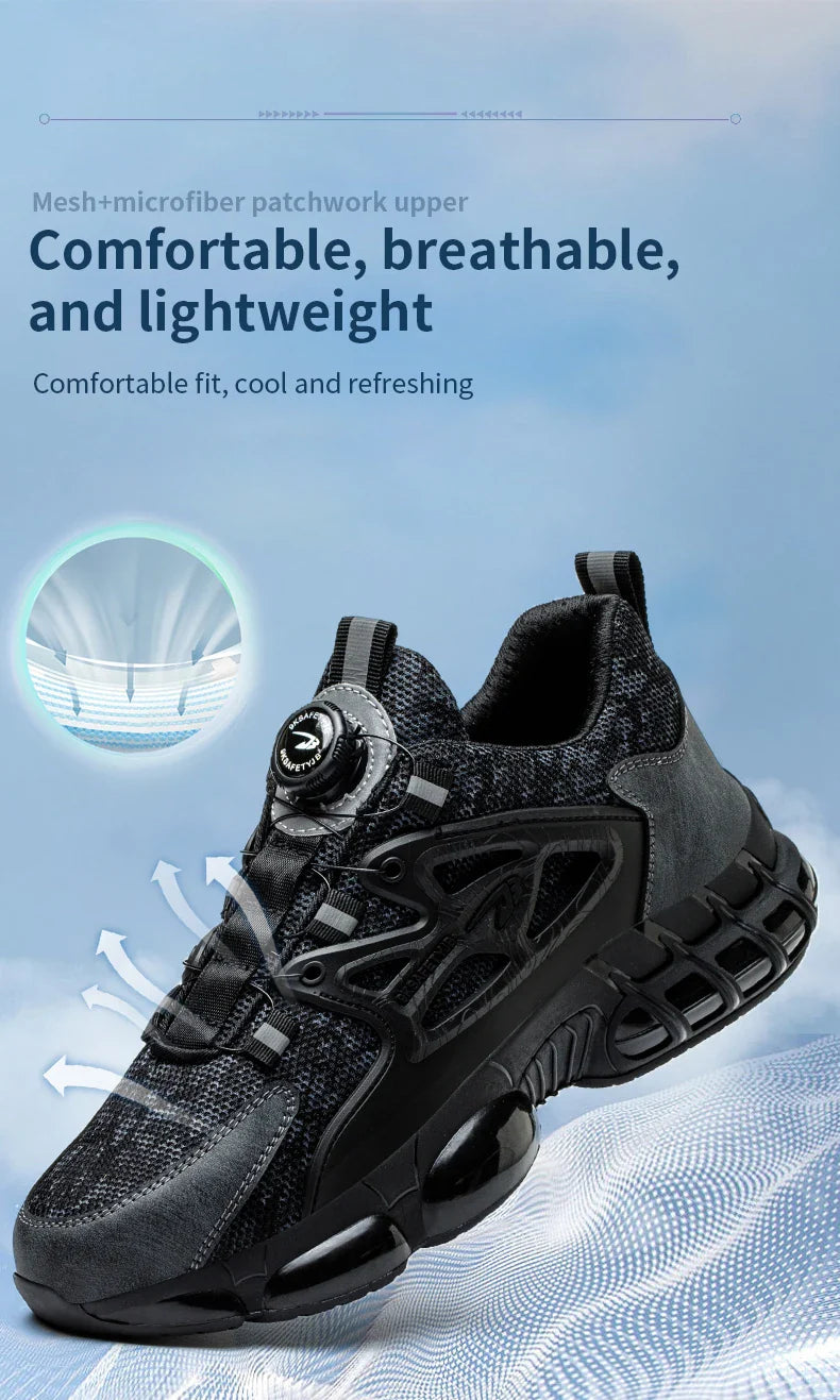 New Safety Boots Men Work Sneakers Anti-smash Indestructible Shoes Steel Toe Protective Boots Anti-puncture Work Safety Shoes