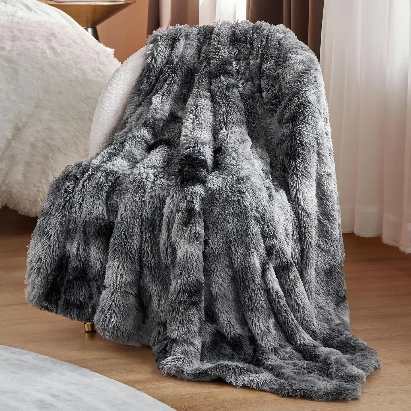 Fluffy Throw Blanket Gifts for Women Men Soft Fleece Sherpa Cozy Fuzzy Plush Warm Minky Thick Faux Fur Throw for Couch Bed