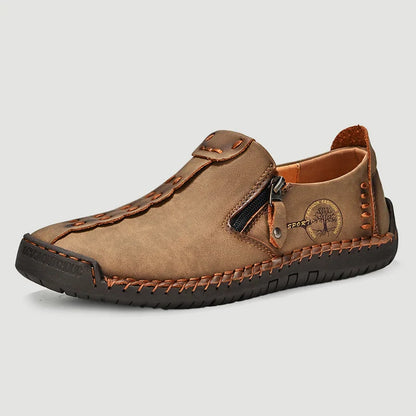 Handmade Leather Men Shoes Casual Slip On Loafers Breathable Leather Shoes Men FlatsTooling Shoes Plus Size
