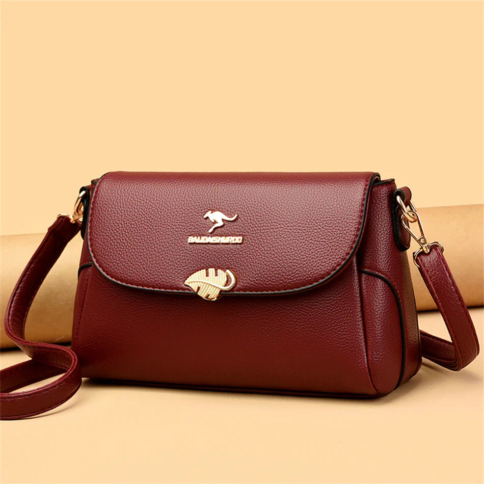 Women Bag Fashion Shoulder Bag Quality PU Leather Elegant Flap Retro Female Messenger Classic Multiple Pockets Crossbody Handbag