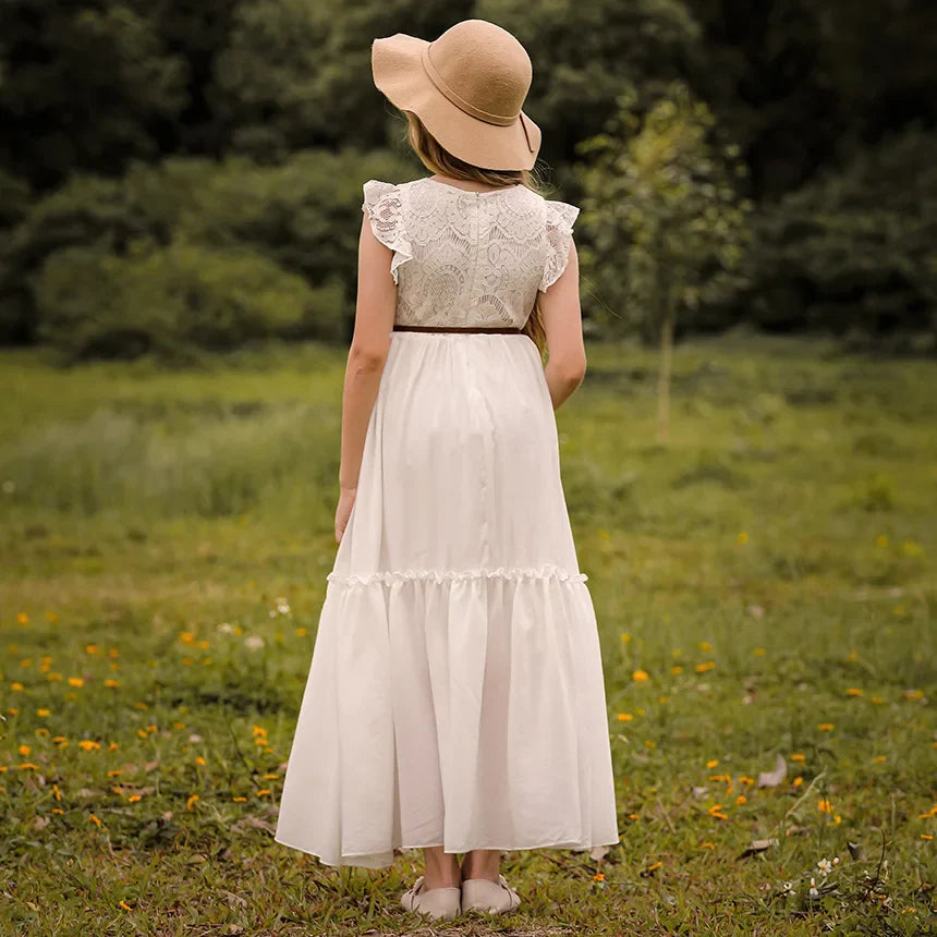 Summer Girls Lace Dresses Kids Flower Girl Wedding Princess Party Dress Vestidos Costume Children Clothing For 4-14Years