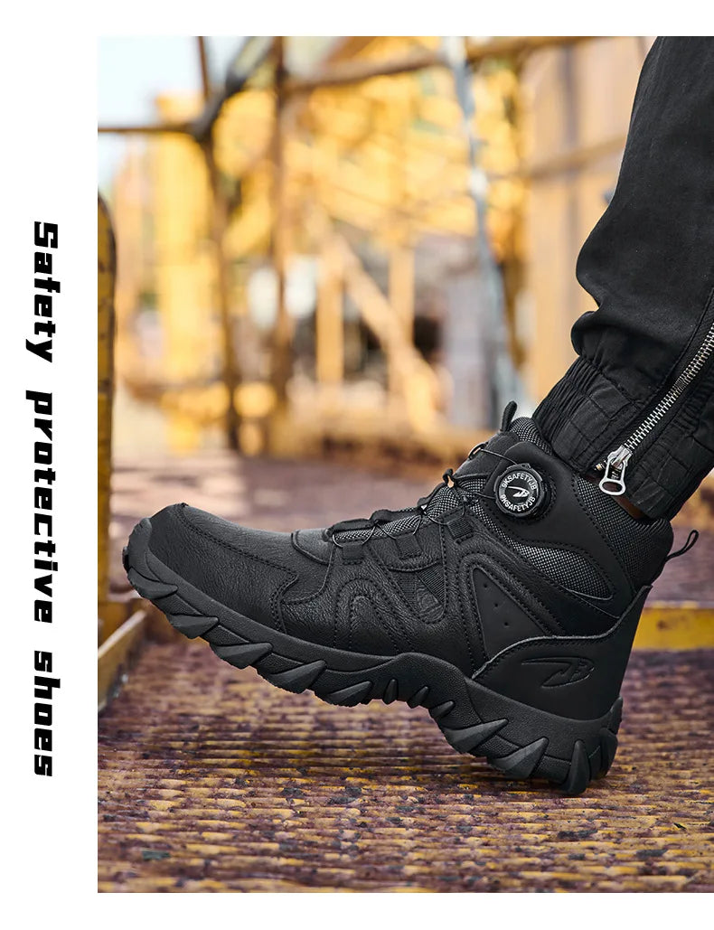 Work Safety Shoes Smash-proof and Puncture-proof Sports Safety Shoes Outdoor Mountaineering Wear-resistant Steel Boots