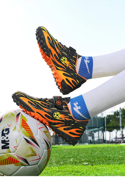 New Kids Soccer Cleats Youth Football Shoes TF Training Sneakers Boys Girls Non-Slip Breathable Lightweight Sport Boots 29-39