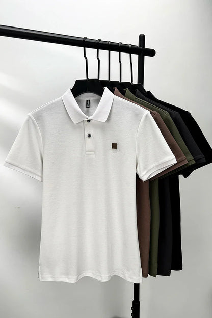 High end brand 100% cotton polo shirt short sleeved men's 2024 summer fashion embroidery comfortable breathable casual T-shirt