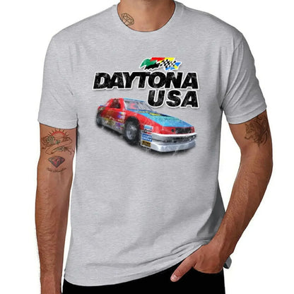 plus size tops man clothes custom t shirts design your own workout shirts for men Daytona USA Distressed Car Logo T-Shirt