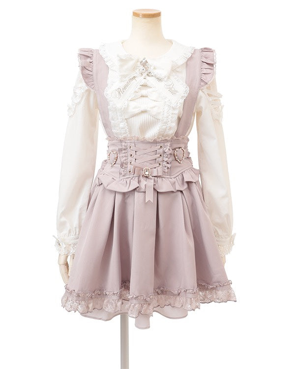 Japanese Liz Mine Mass Production Detachable Suspender Skirt Spring and Autumn Heart Cross Suspender Back Bow Straps Skirt