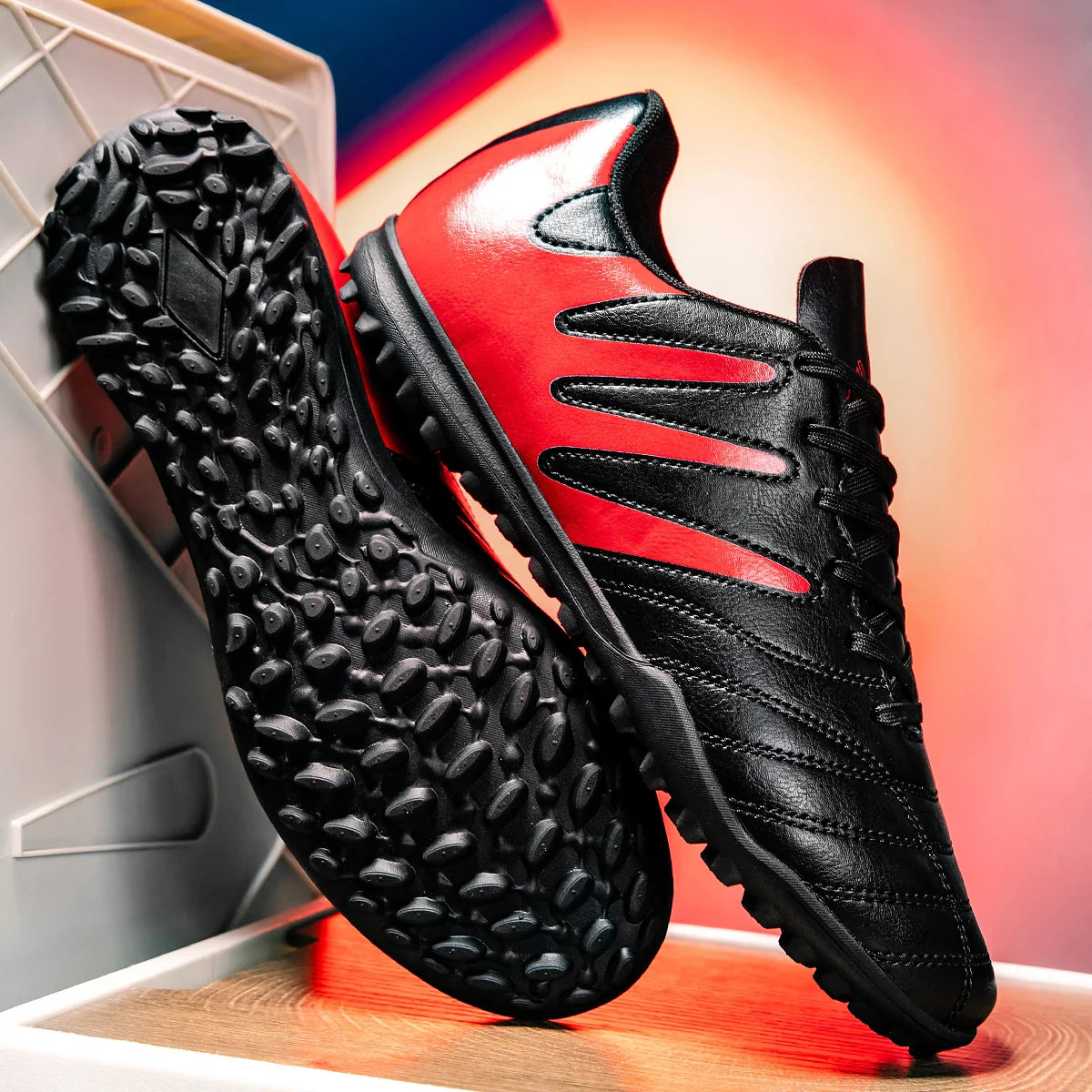 Kid Friendly TF Turf Soccer Boots Soft PU Fabric Rubber Non-slip Sole Abrasion Resistant For Campus Sports Activities