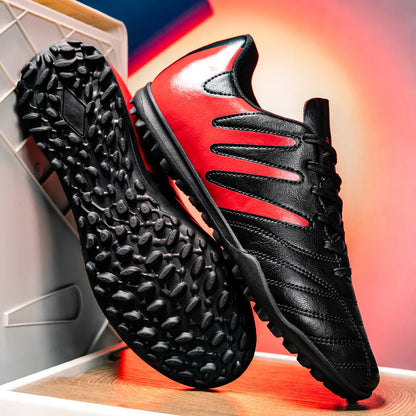 Kid Friendly TF Turf Soccer Boots Soft PU Fabric Rubber Non-slip Sole Abrasion Resistant For Campus Sports Activities