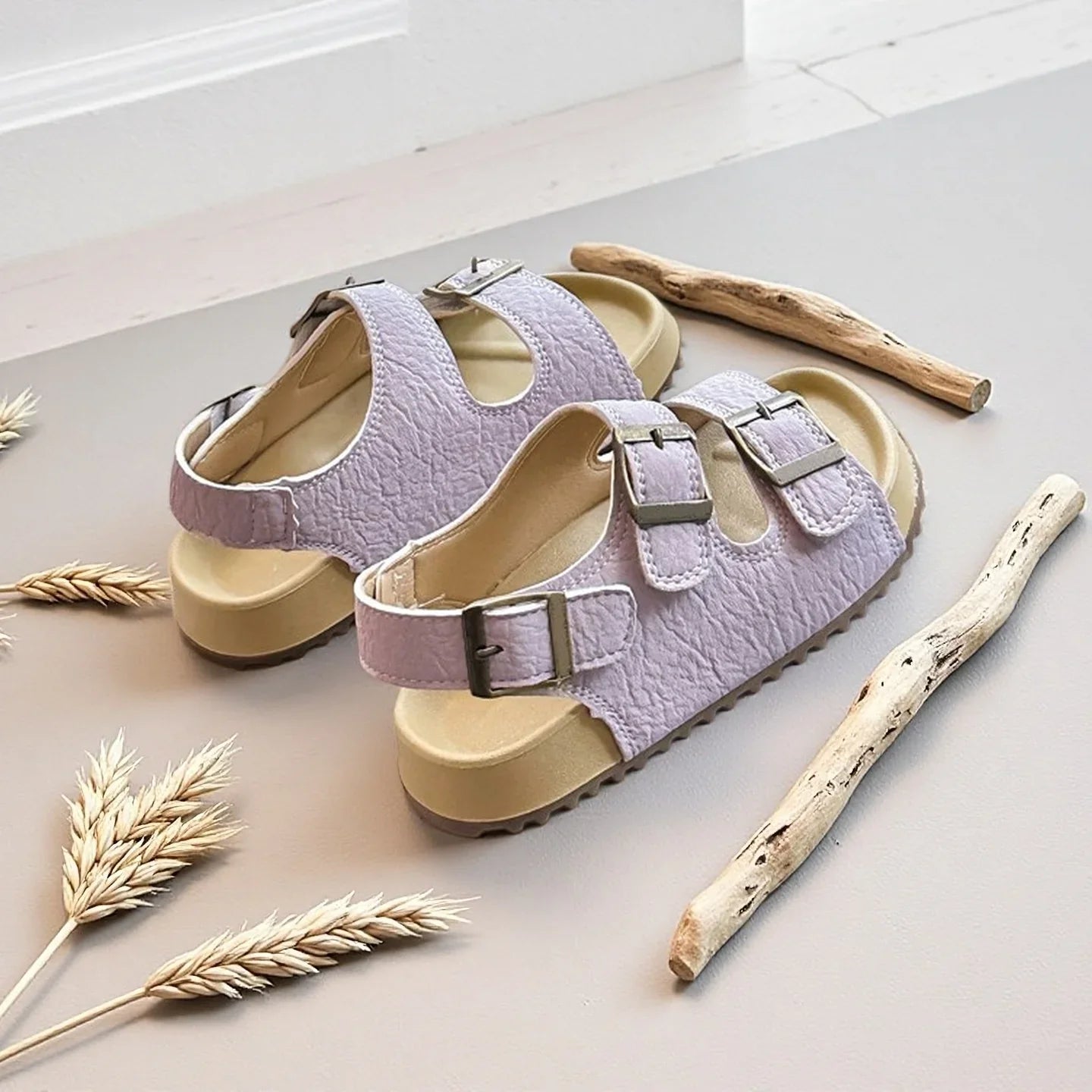 Children Comfort Soft Sole Sandals Girls Open Toe Adjustable Buckle Summer Outdoor Walking Shoes